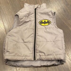 Gray Batman Puffer Vest size 6 2:11